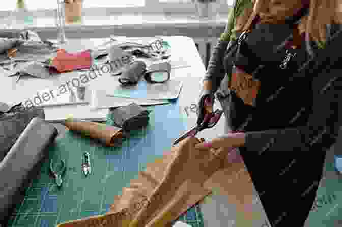 A Leatherworker Cutting And Sewing A Piece Of Leather THE EASY POTTERY TECHNIQUES: Most Widely Practiced Crafts The Skills Techniques And Natural Materials For Pottery