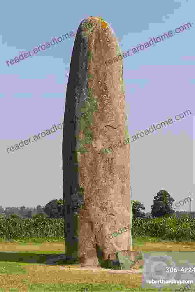 A Menhir, A Tall Standing Stone, Stands In The Basque Country. The Megalithic Culture Of The Basque People