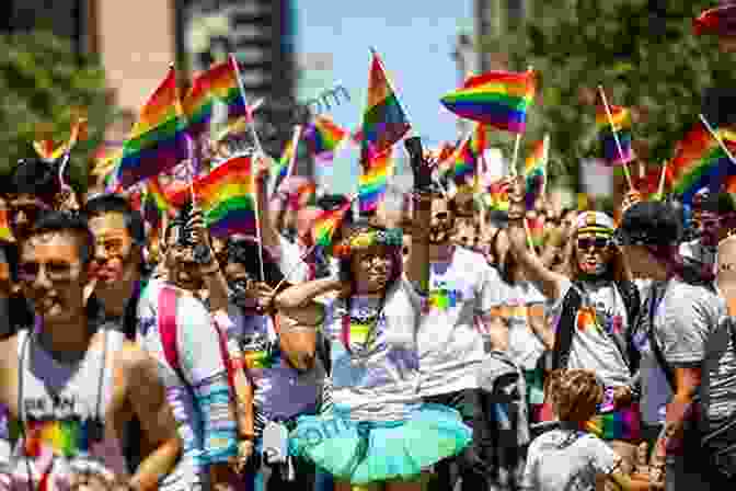 A Photo Of People Marching In A Pride Parade. People Of The Pride Parade