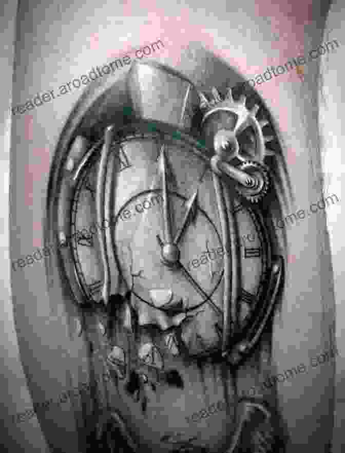 A Surreal Tattoo Of A Melting Clock On A Person's Leg. Photo Of Tattoo Body Art: The Most Interesting Of Body Tattoo That You Should Not Miss