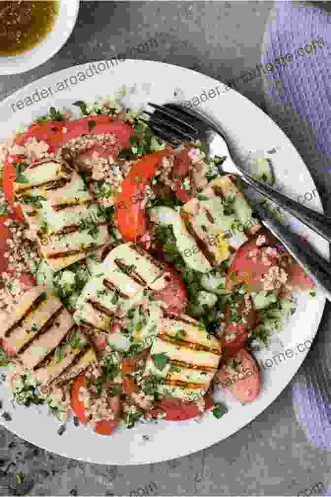 A Vibrant Salad With Grilled Halloumi, Feta, Goat Cheese, And Fresh Vegetables Hey 365 Cheese Salad Recipes: From The Cheese Salad Cookbook To The Table