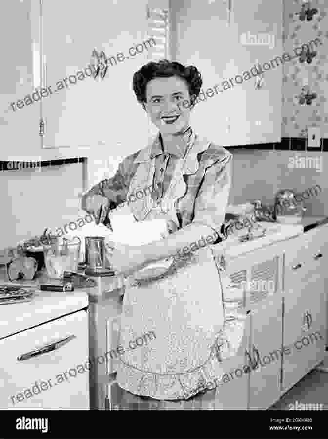 A Woman In A Vintage Apron Smiles As She Bakes Bread In A Cast Iron Skillet. Home Economics: Vintage Advice And Practical Science For The 21st Century Household