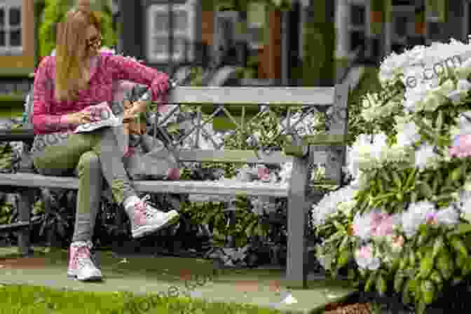 An Image Of A Person Sitting In A Peaceful Garden, Surrounded By Blooming Flowers And Reading A Book Of Poems The Geese Flew Over My Heart: Poems For Prayer And Reflection