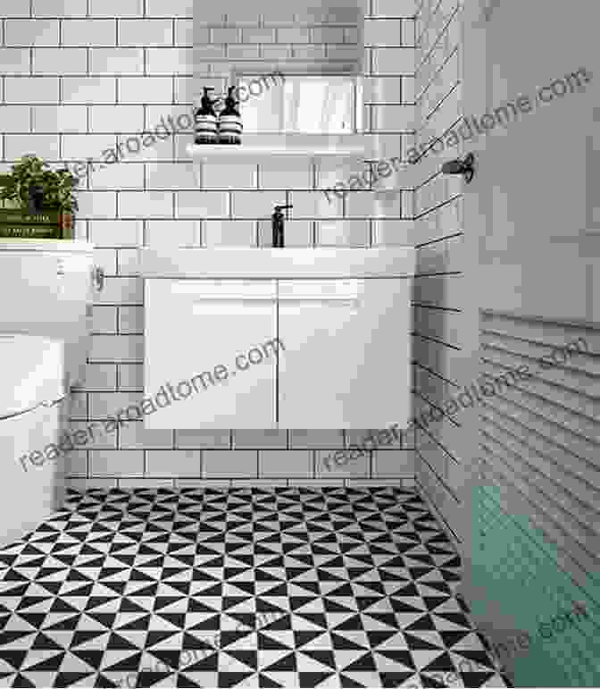 Geometric Floor Tiles In A Bathroom With A Modern Aesthetic Designer Faux Finishing: Ideas And Inspiration For Sophisticated Surfaces: Ideas And Inspirations For Sophisticated Surfaces