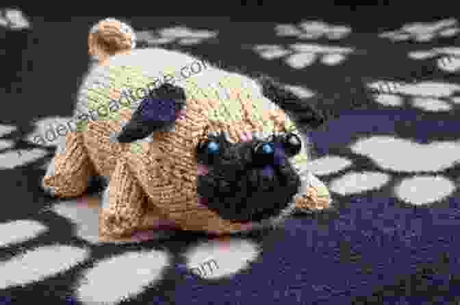 Guide To Knit Perfect Pugs To Decor Your Home Book Cover Featuring A Knitted Pug On A Cozy Blanket Crochet Rug Patterns: Guide To Knit A Perfect Pug To Decor Your Home