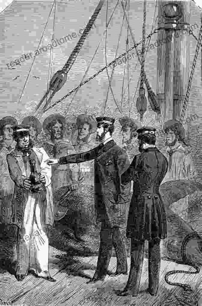 Lord Edward Glenarvan And Lady Helena, Surrounded By A Group Of Loyal Companions, Stand On The Deck Of Their Ship, Their Faces Etched With Determination. In Search Of The Castaways: A Romantic Narrative Of The Loss Of Captain Grant Of The Brig Britannia And Of The Adventures Of His Children And Friends In His Discovery And Rescue : With Illustrations