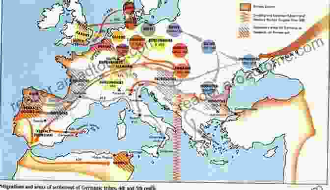 Map Of Europe During The Migration Period, Showing The Expansion Of Germanic Tribes The History Of Wales: From Constantine Death To Arthur Birth