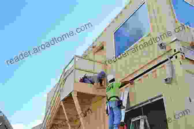 Workers Assembling Shipping Containers For A Home 6 Pack Shipping Container Home Designs + House Plans: Our Top 6 Shipping Container House Designs (Shipping Container Homes)