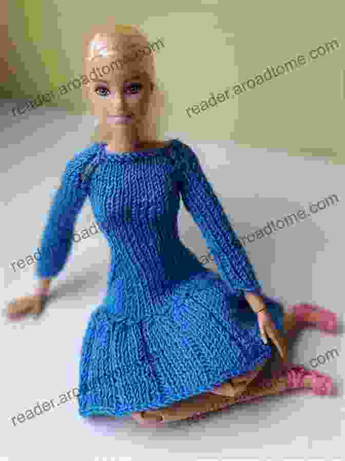 Young Girl Knitting A Barbie Garment Knitted Barbie Clothes